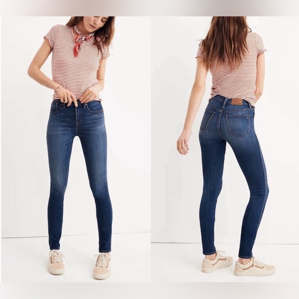 Madewell “Dear Evan Hansen” 10” High Rise Skinny Dark Wash Stretch Jeans Size 26